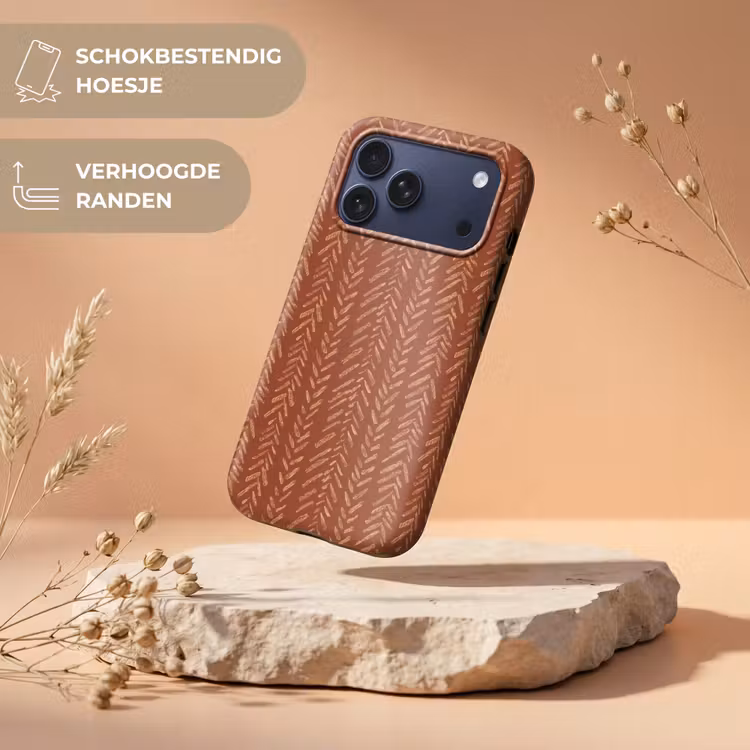 Telefoonhoesje Toughcase - Terracotta - Visgraat - Ambachtelijk - Patroon — 5