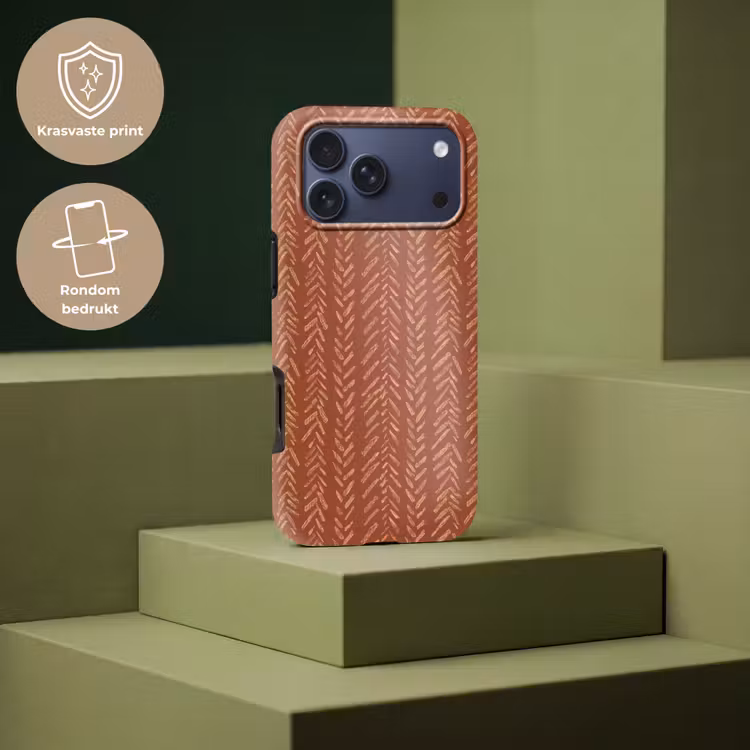 Telefoonhoesje Toughcase - Terracotta - Visgraat - Ambachtelijk - Patroon — 7