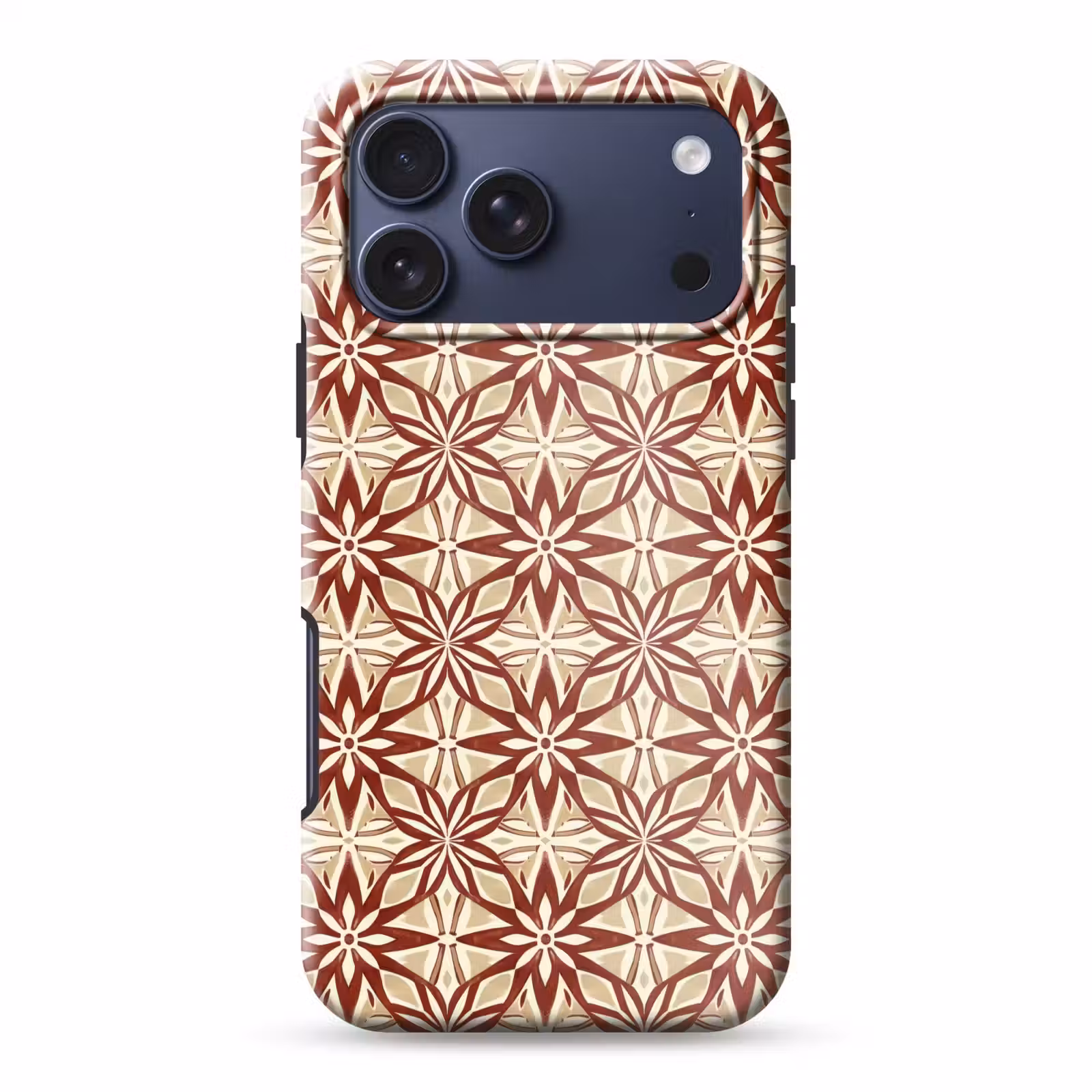 Telefoonhoesje Toughcase - Bordeauxrood - Geometrisch - Tegel - Patroon — 1