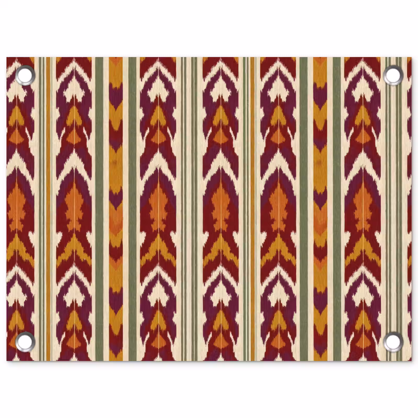 Tuinposter - Ikat - Bordeauxrood - Etnisch - Patroon — 1