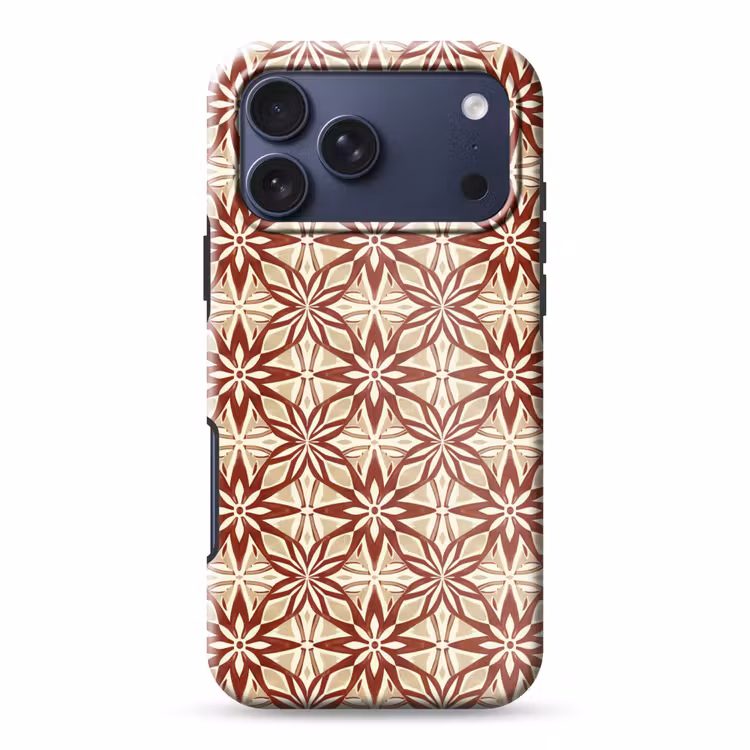 Telefoonhoesje Toughcase - Bordeauxrood - Geometrisch - Tegel - Patroon — 1