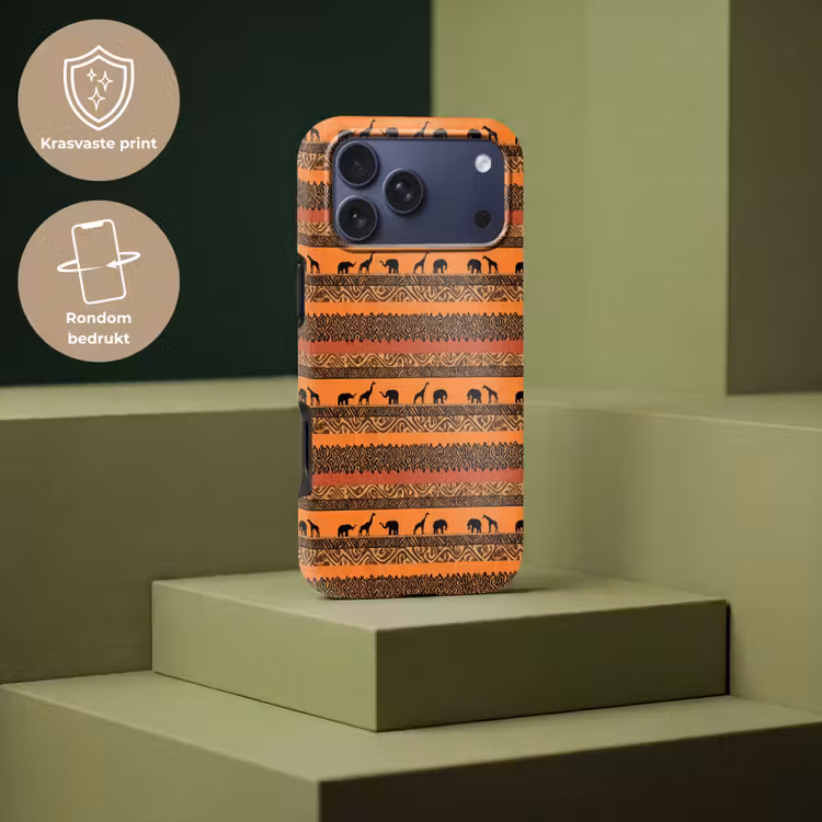 Telefoonhoesje Toughcase - Oranje - Safari - Afrikaans - Dieren - Patroon — 7