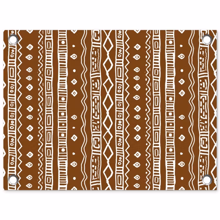 Tuinposter - Chocoladebruin - Etnisch - Tribaal - Patroon — 1