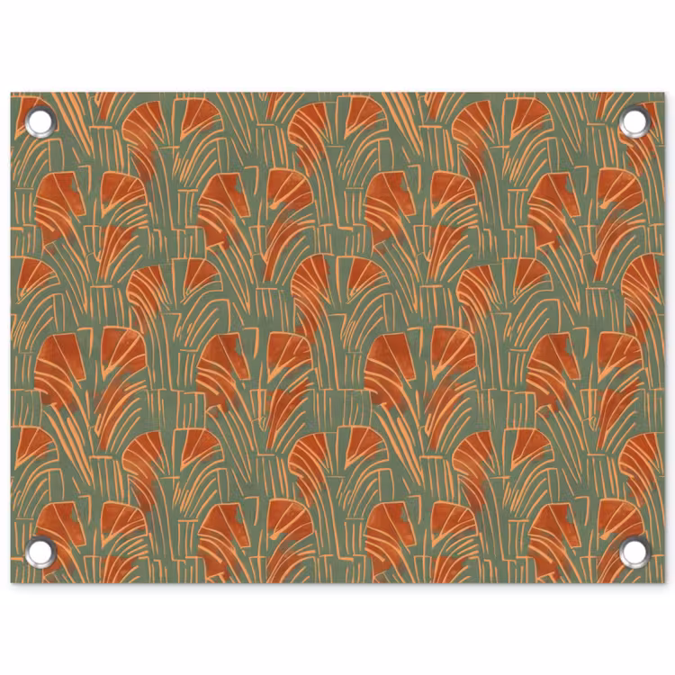 Tuinposter - Groen - Terracotta - Deco - Waaiers — 1