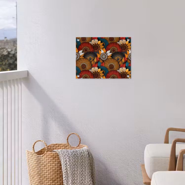 Tuinposter - Kleurrijk - Aboriginal - Dot Painting - Botanisch - Patroon — 3