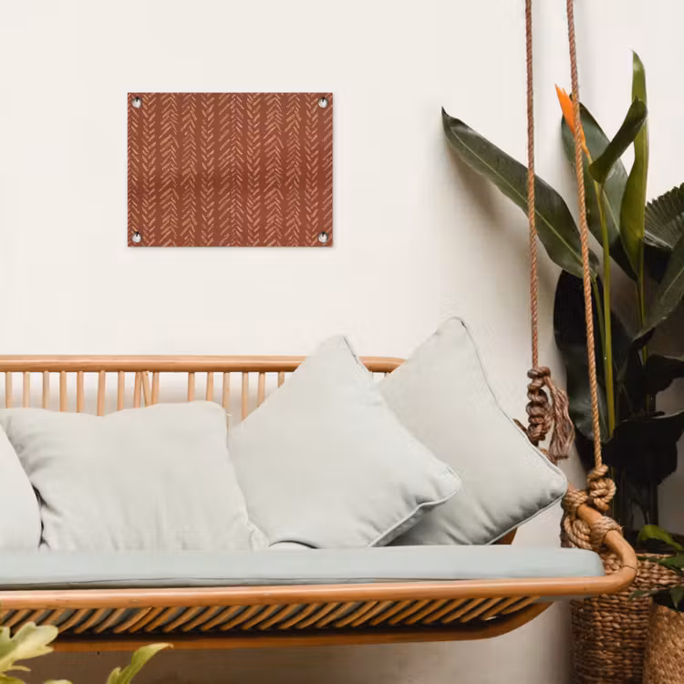 Tuinposter - Terracotta - Visgraat - Ambachtelijk - Patroon — 5