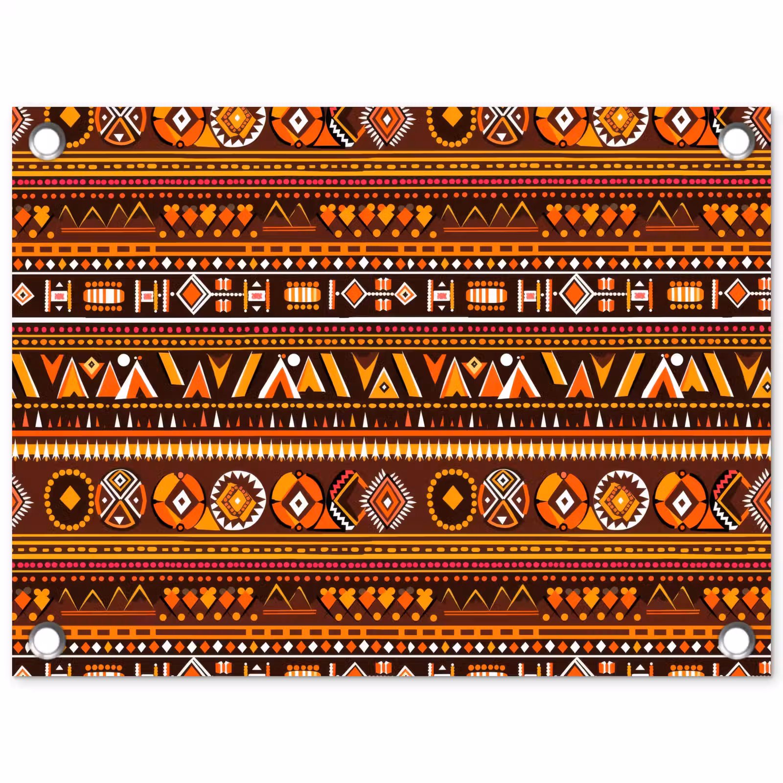 Tuinposter - Oranje - Etnisch - Tribaal - Geometrisch - Patroon — 1