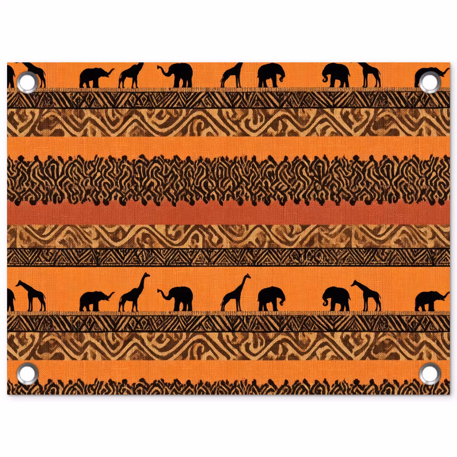 Tuinposter - Oranje - Safari - Afrikaans - Dieren - Patroon — 1