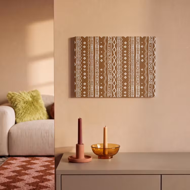 Akoestisch schilderij - Chocoladebruin - Etnisch - Tribaal - Patroon — 2