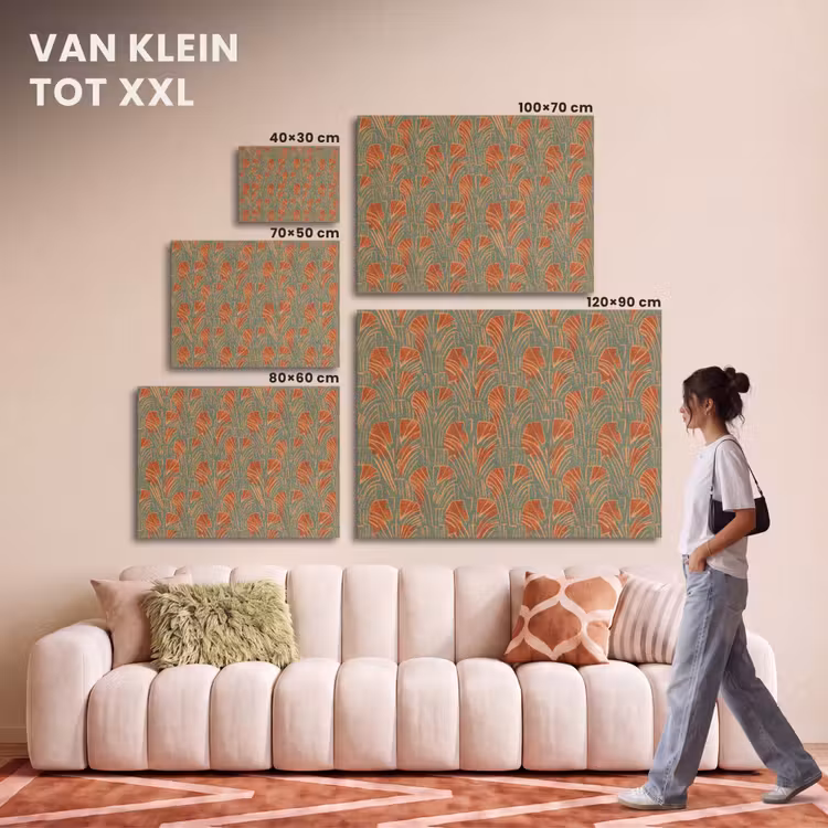 Akoestisch schilderij - Groen - Terracotta - Deco - Waaiers — 7