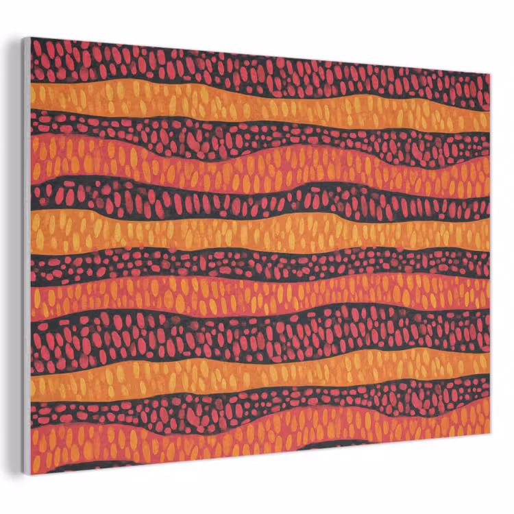 Akoestisch schilderij - Oranje - Roze - Expressief - Patroon — 1