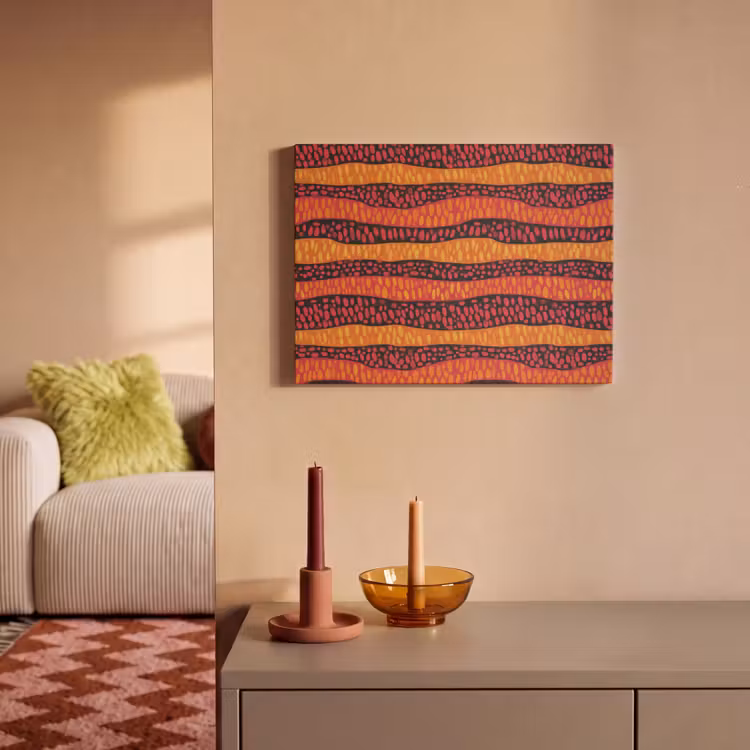 Akoestisch schilderij - Oranje - Roze - Expressief - Patroon — 2