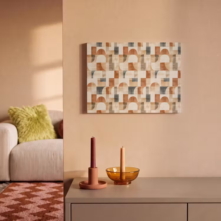 Akoestisch schilderij - Terracotta - Geometrisch - Aquarel - Textuur — 2