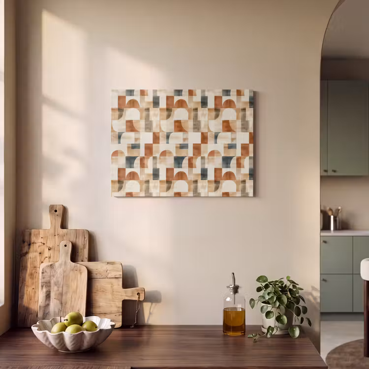 Akoestisch schilderij - Terracotta - Geometrisch - Aquarel - Textuur — 4