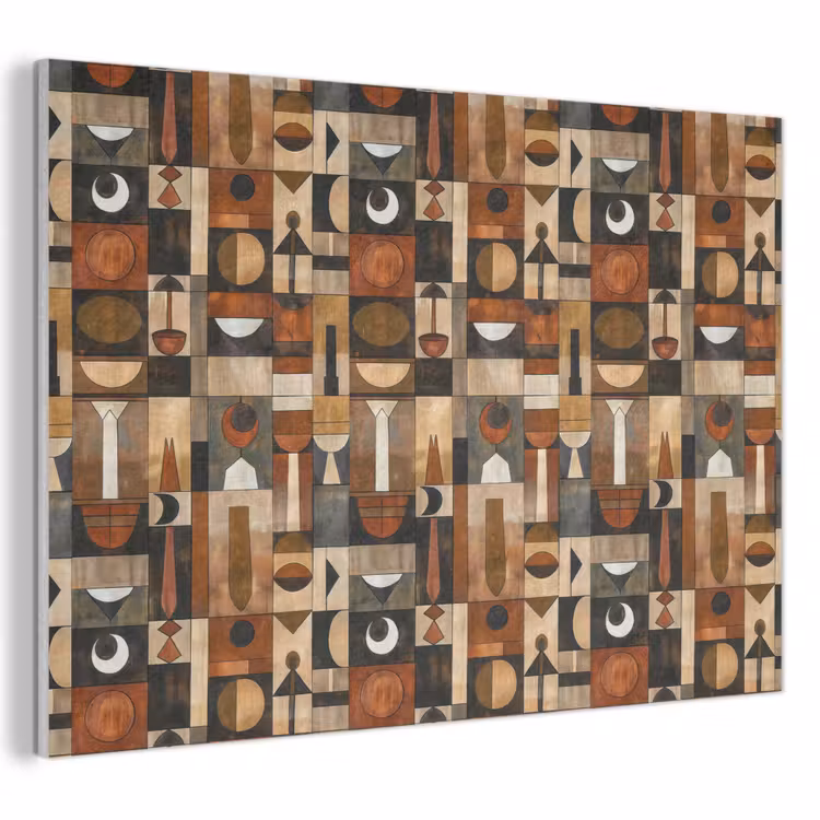 Akoestisch schilderij - Terracotta - Geometrisch - Mid-Century - Patroon — 1