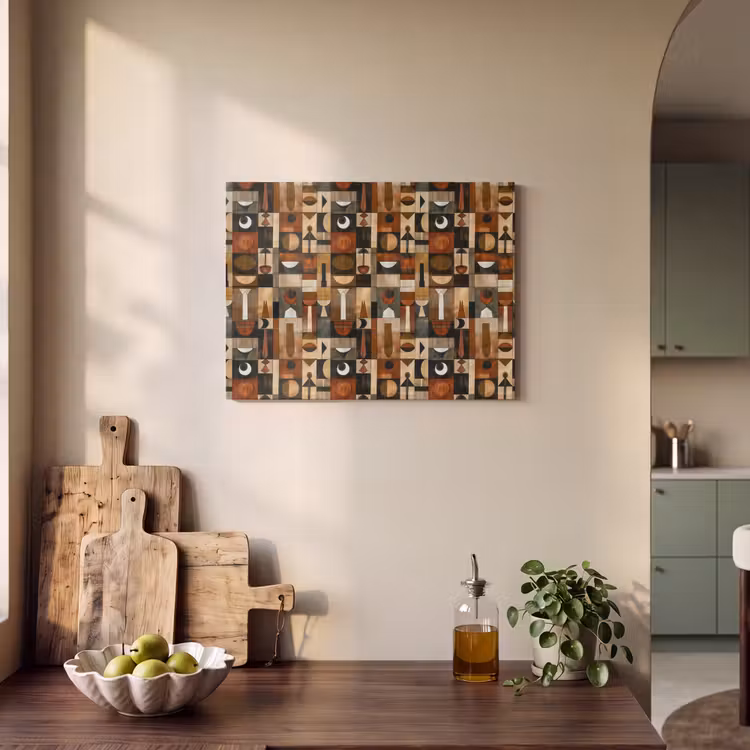 Akoestisch schilderij - Terracotta - Geometrisch - Mid-Century - Patroon — 4
