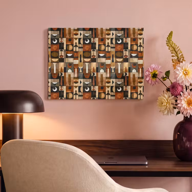 Akoestisch schilderij - Terracotta - Geometrisch - Mid-Century - Patroon — 6