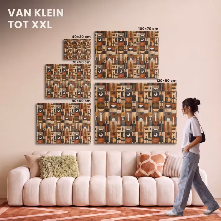 Akoestisch schilderij - Terracotta - Geometrisch - Mid-Century - Patroon — 7