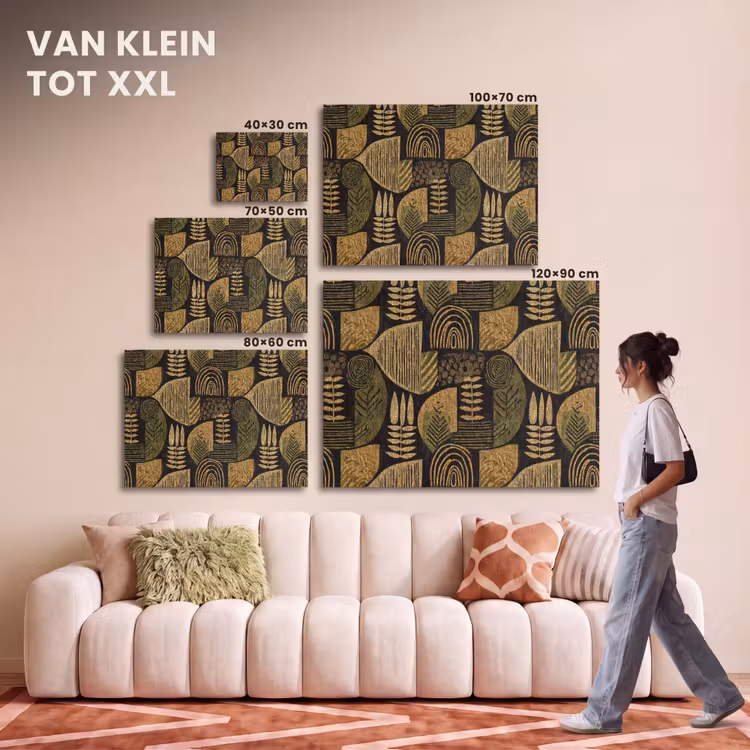 Akoestisch schilderij - Zwart - Okergeel - Botanisch - Textuur — 7