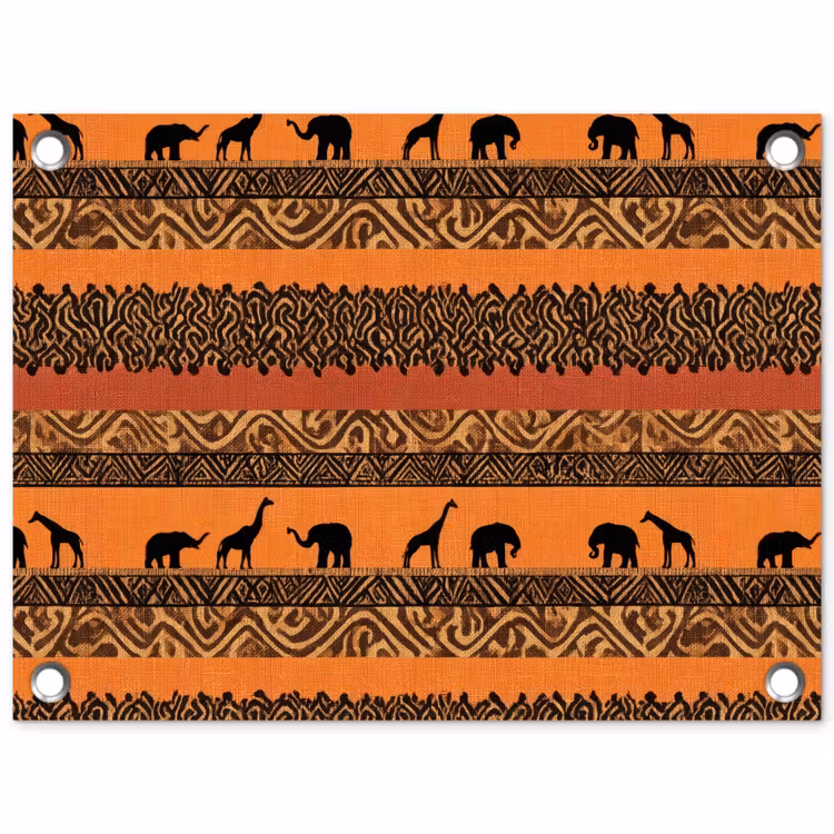 Tuinposter - Oranje - Safari - Afrikaans - Dieren - Patroon — 1