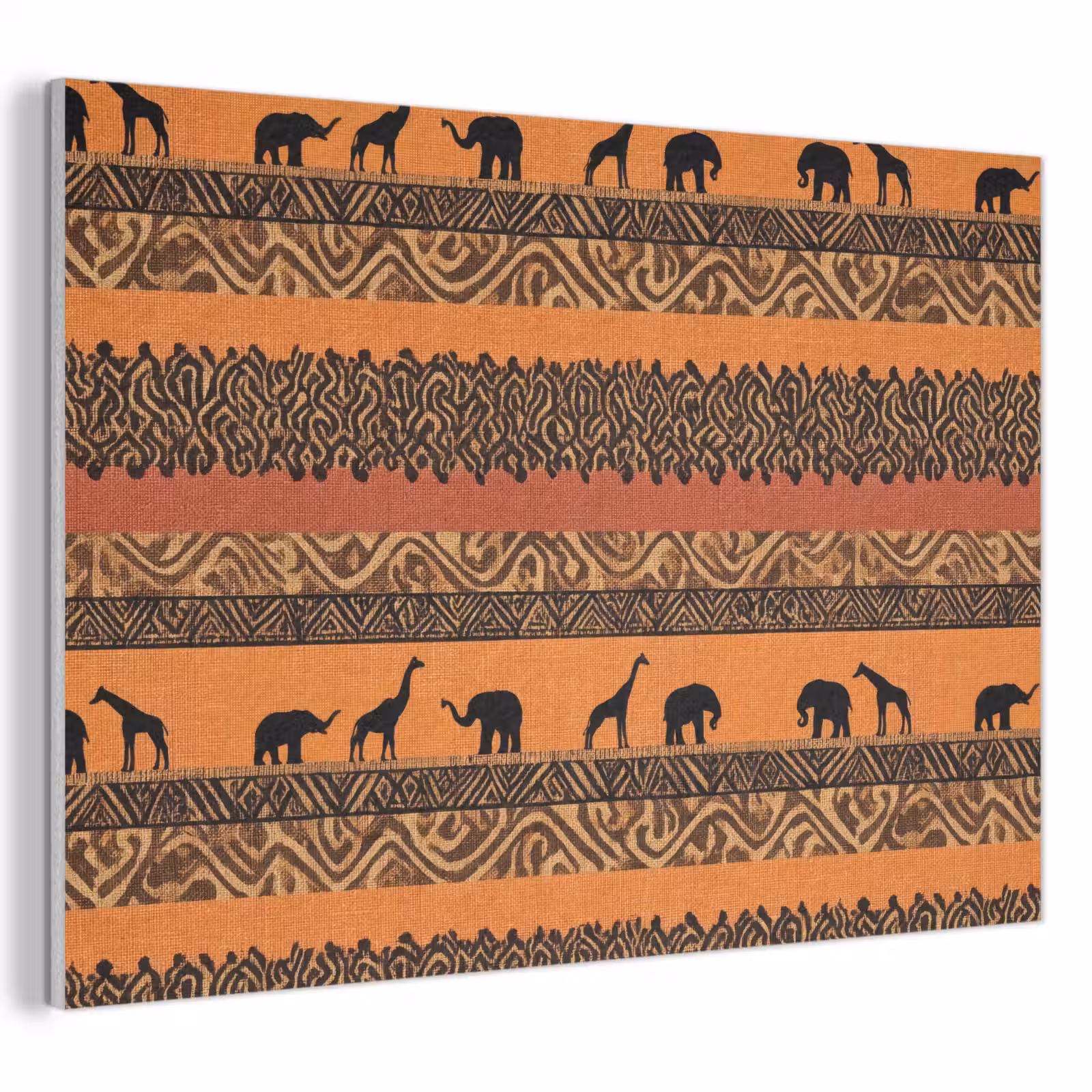 Akoestisch schilderij - Oranje - Safari - Afrikaans - Dieren - Patroon — 1