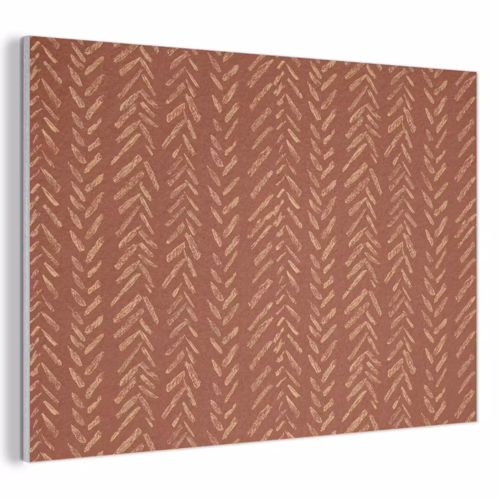 Akoestisch schilderij - Terracotta - Visgraat - Ambachtelijk - Patroon — 1