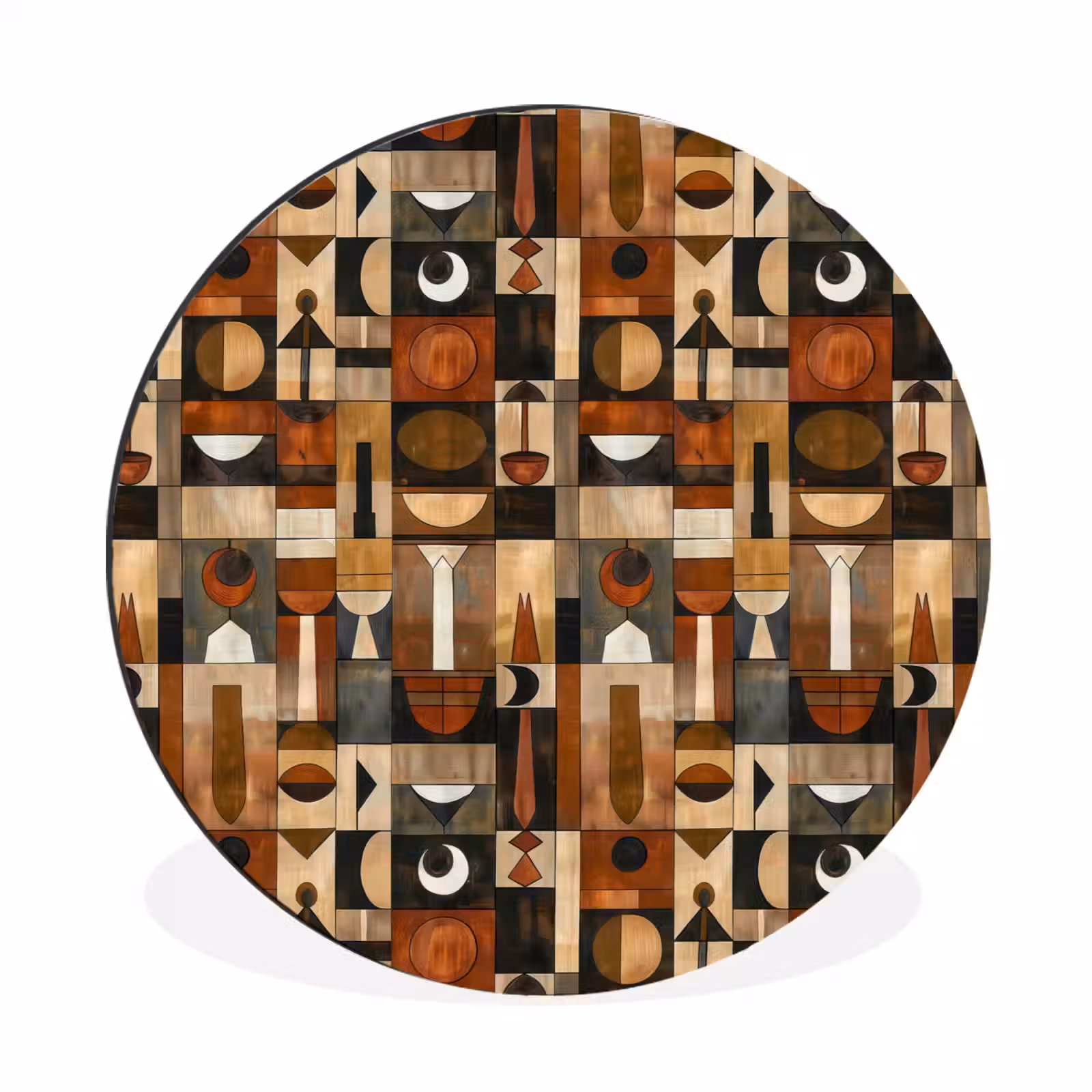 Wandcirkel - Aluminium - Terracotta - Geometrisch - Mid-Century - Patroon — 1
