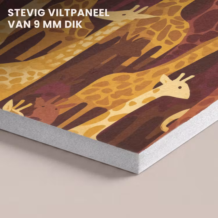 Akoestisch schilderij - Bruin - Giraffen - Safari - Patroon — 5