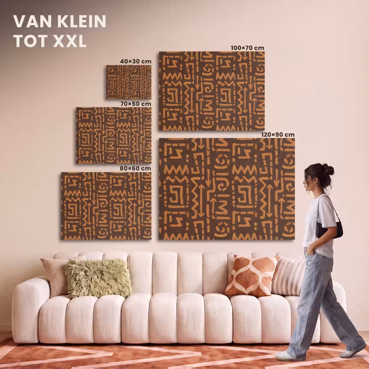 Akoestisch schilderij - Chocoladebruin - Etnisch - Tribaal - Symbolen — 7