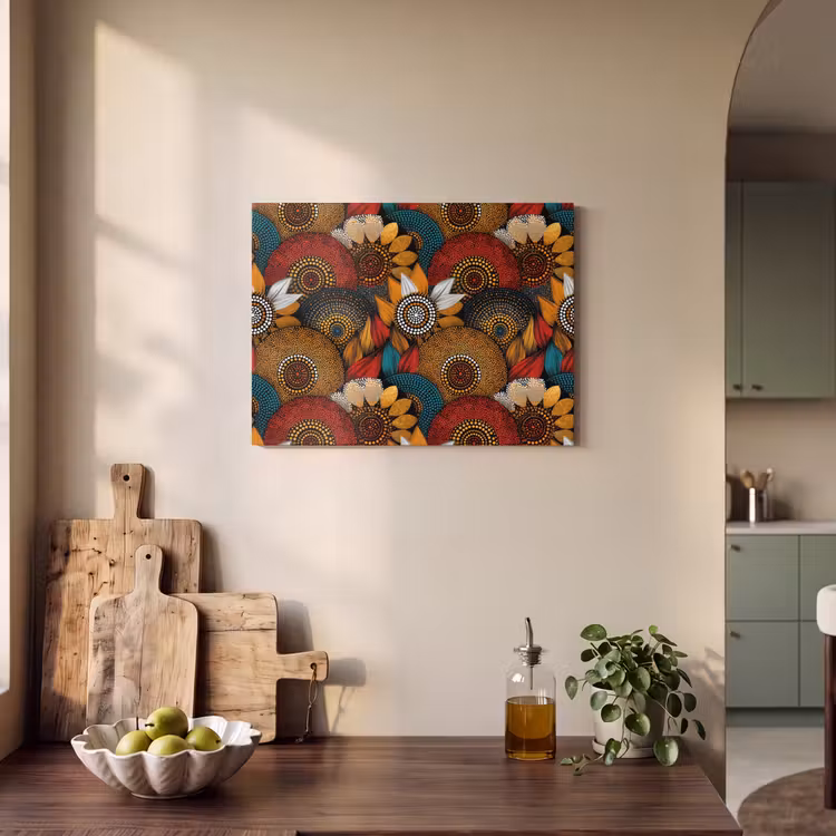 Akoestisch schilderij - Kleurrijk - Aboriginal - Dot Painting - Botanisch - Patroon — 4