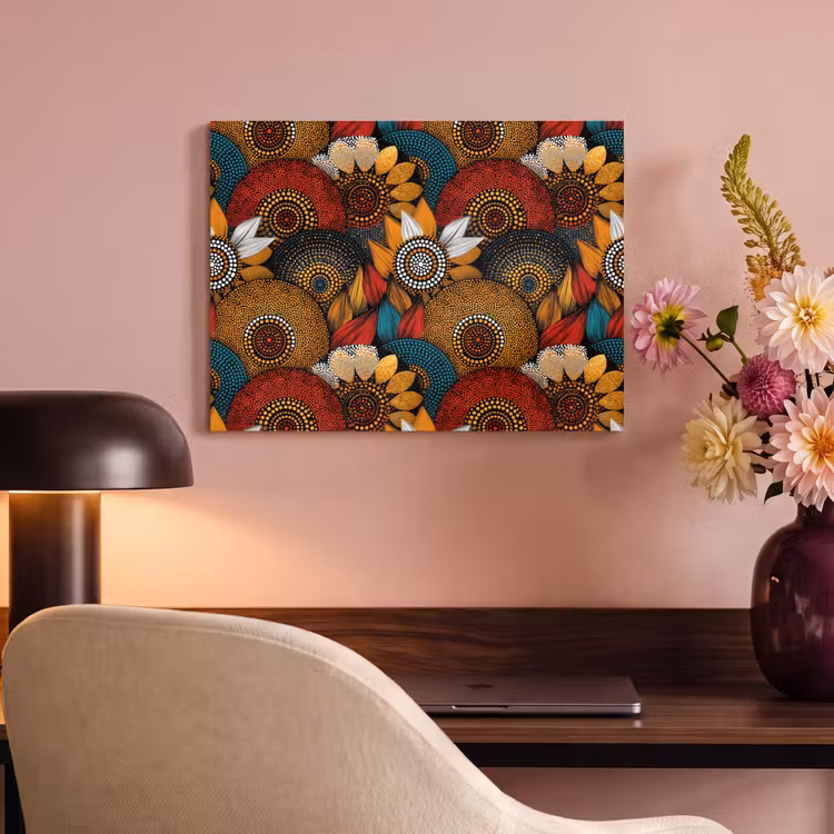 Akoestisch schilderij - Kleurrijk - Aboriginal - Dot Painting - Botanisch - Patroon — 6
