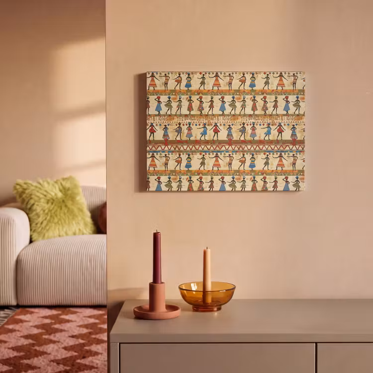 Akoestisch schilderij - Kleurrijk - Afrikaans - Etnisch - Dansende Vrouwen - Patroon — 2