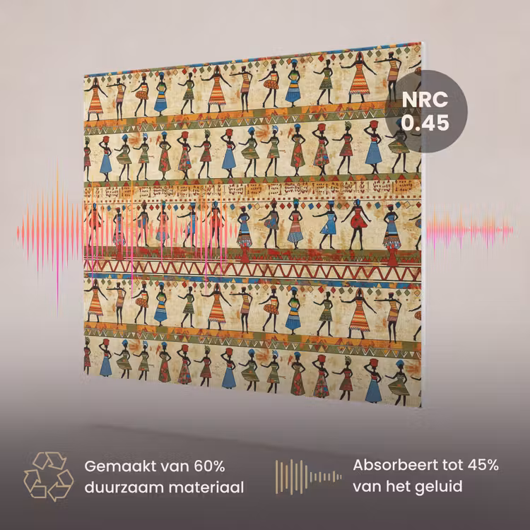 Akoestisch schilderij - Kleurrijk - Afrikaans - Etnisch - Dansende Vrouwen - Patroon — 3