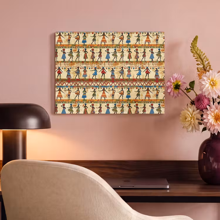 Akoestisch schilderij - Kleurrijk - Afrikaans - Etnisch - Dansende Vrouwen - Patroon — 6