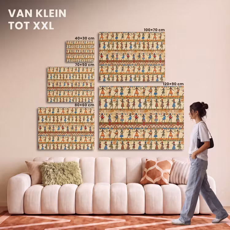 Akoestisch schilderij - Kleurrijk - Afrikaans - Etnisch - Dansende Vrouwen - Patroon — 7