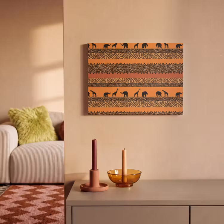Akoestisch schilderij - Oranje - Safari - Afrikaans - Dieren - Patroon — 2