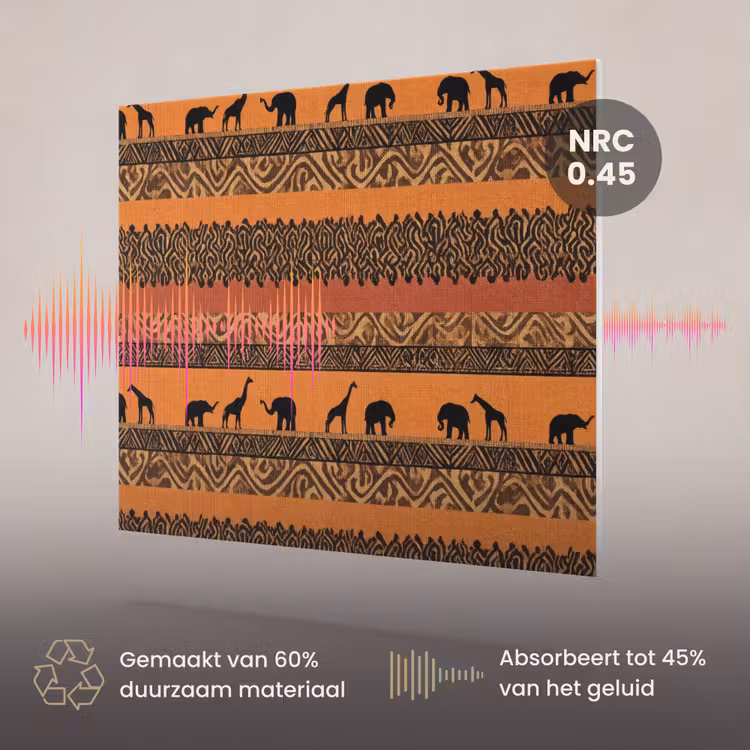 Akoestisch schilderij - Oranje - Safari - Afrikaans - Dieren - Patroon — 3