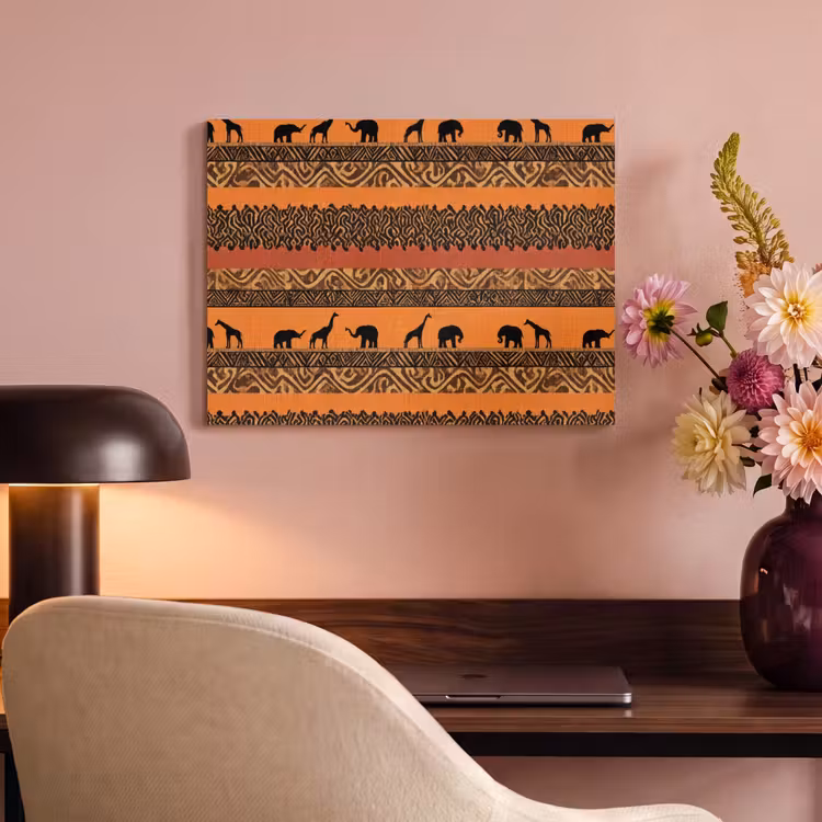Akoestisch schilderij - Oranje - Safari - Afrikaans - Dieren - Patroon — 6