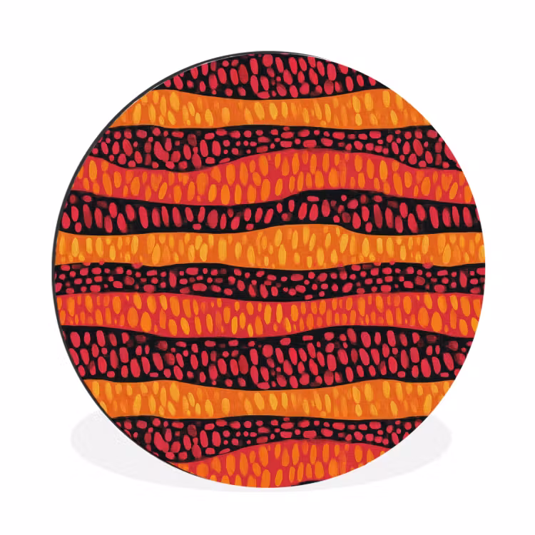 Wandcirkel - Aluminium - Oranje - Roze - Expressief - Patroon — 1