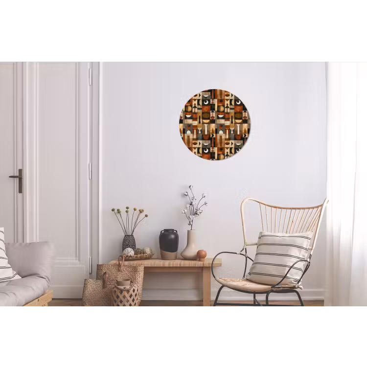 Wandcirkel - Aluminium - Terracotta - Geometrisch - Mid-Century - Patroon — 2