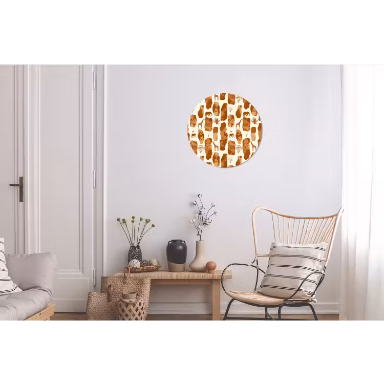 Wandcirkel - Aluminium - Terracotta - Safari - Dieren - Patroon — 2