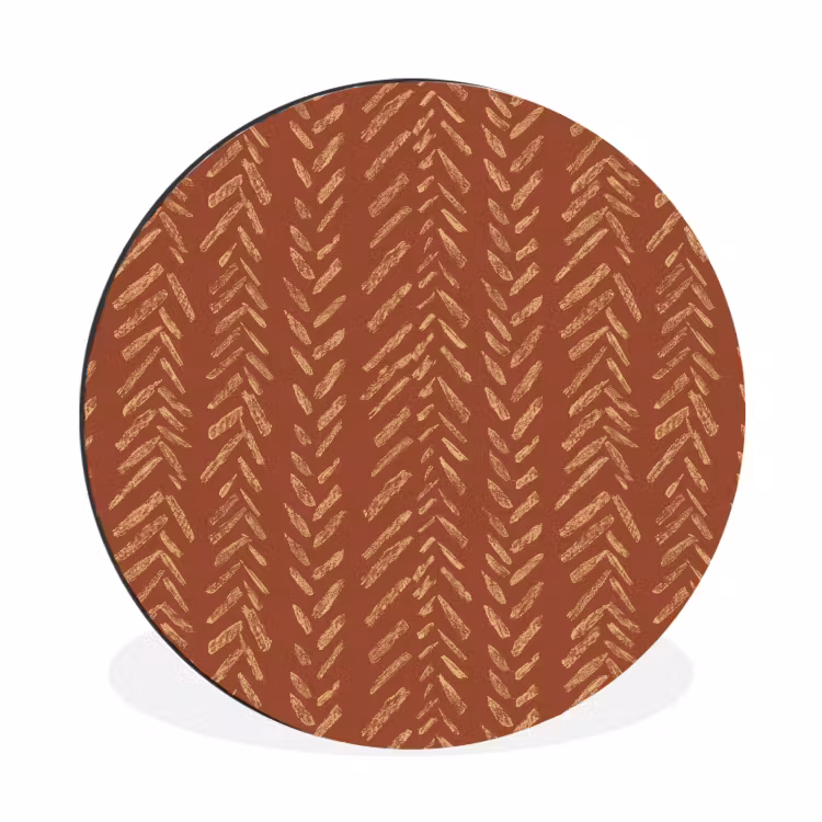 Wandcirkel - Aluminium - Terracotta - Visgraat - Ambachtelijk - Patroon — 1