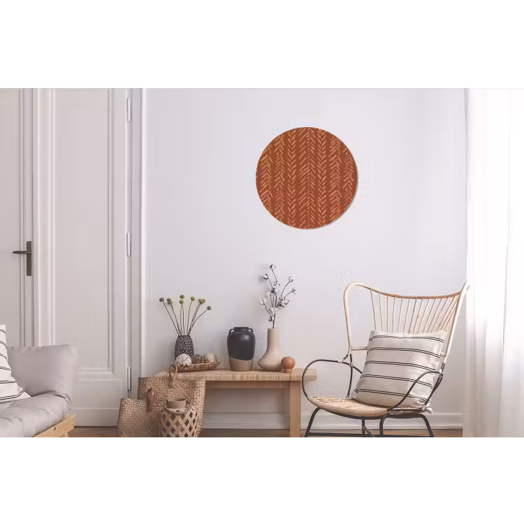 Wandcirkel - Aluminium - Terracotta - Visgraat - Ambachtelijk - Patroon — 2