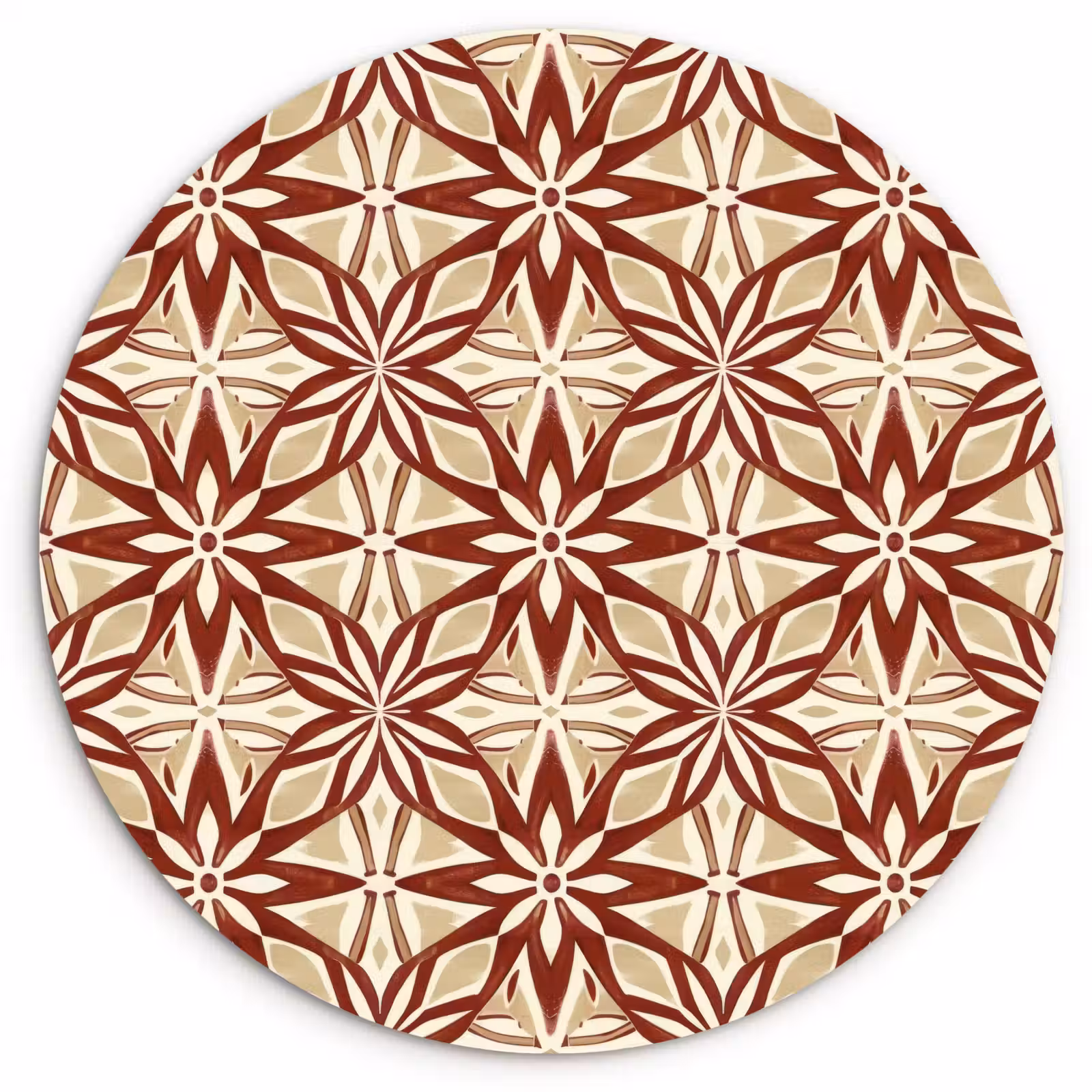 Wandcirkel - Glas - Bordeauxrood - Geometrisch - Tegel - Patroon — 1