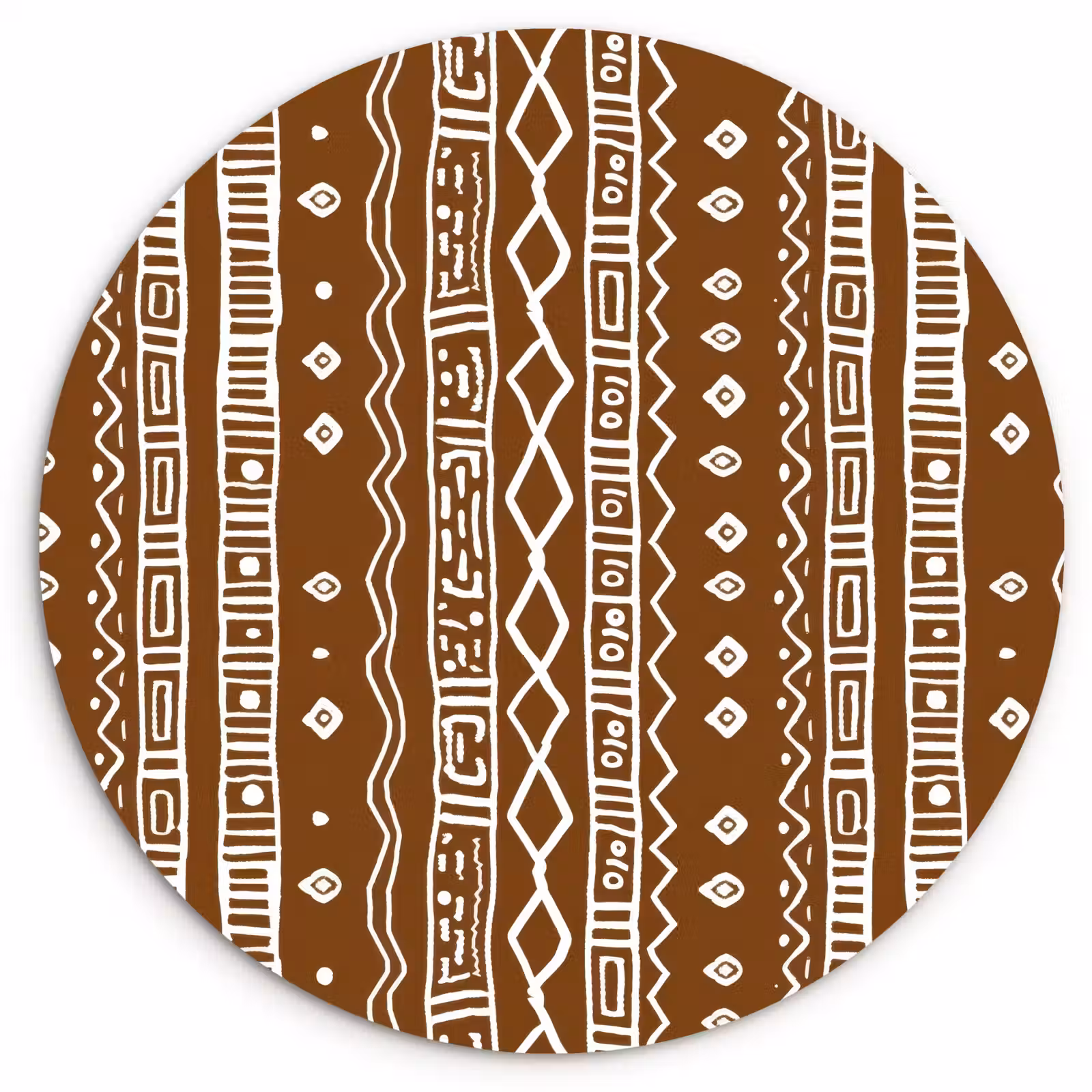 Wandcirkel - Glas - Chocoladebruin - Etnisch - Tribaal - Patroon — 1