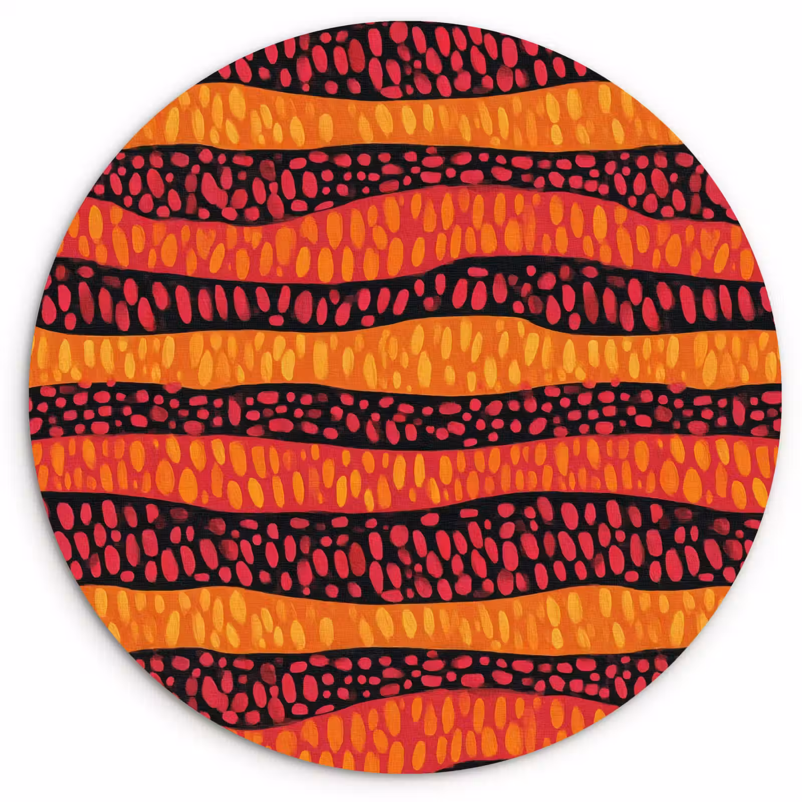 Wandcirkel - Glas - Oranje - Roze - Expressief - Patroon — 1