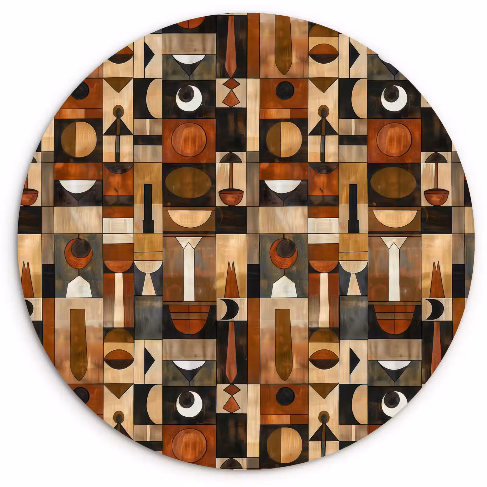 Wandcirkel - Glas - Terracotta - Geometrisch - Mid-Century - Patroon — 1