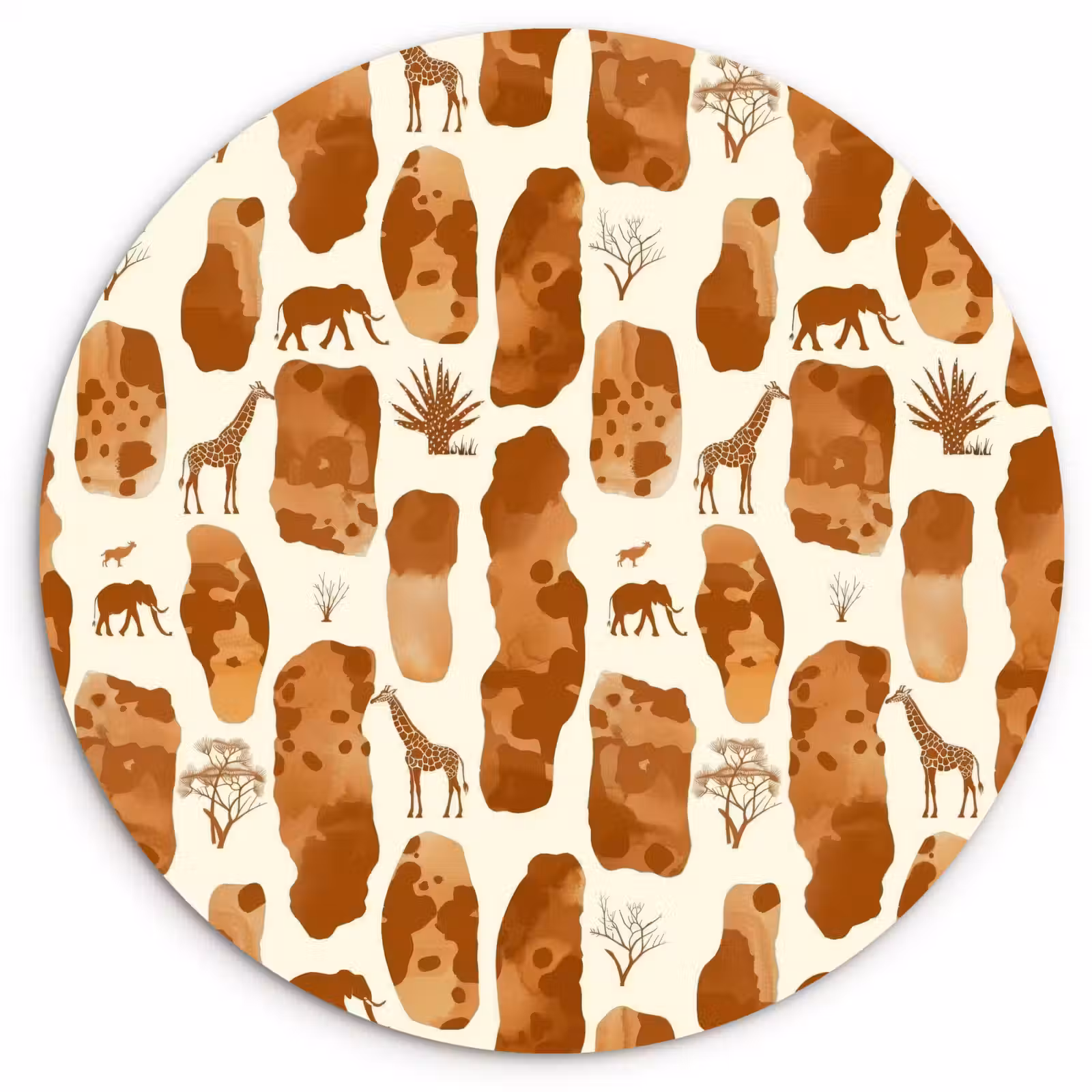 Wandcirkel - Glas - Terracotta - Safari - Dieren - Patroon — 1