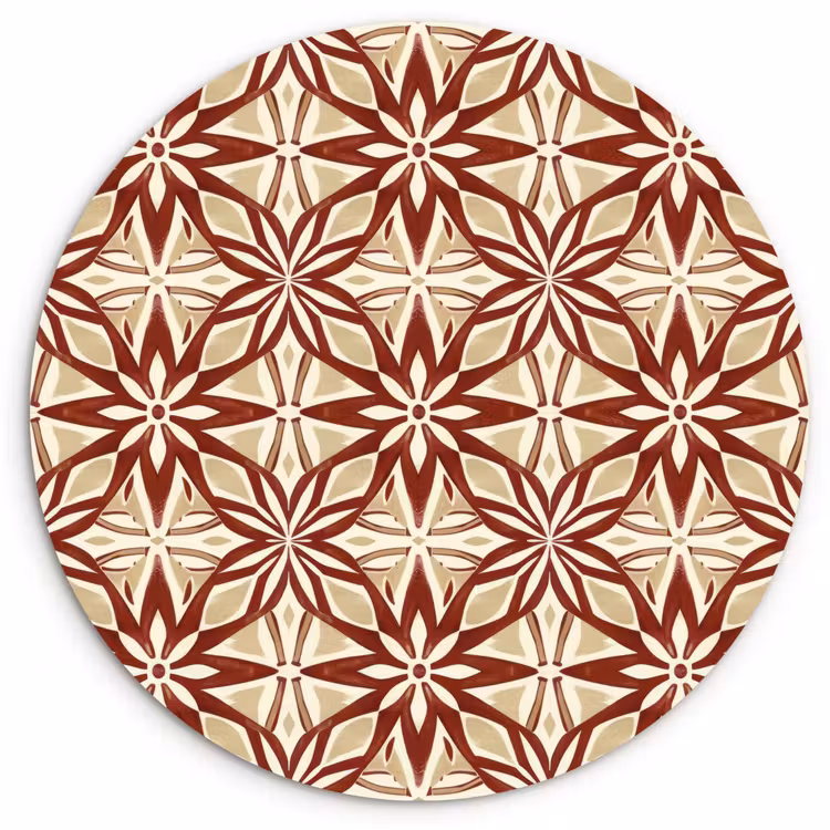 Wandcirkel - Glas - Bordeauxrood - Geometrisch - Tegel - Patroon — 1