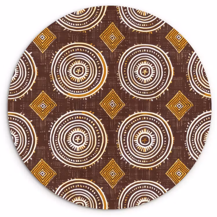 Wandcirkel - Glas - Chocoladebruin - Etnisch - Tribaal - Cirkels - Patroon — 1